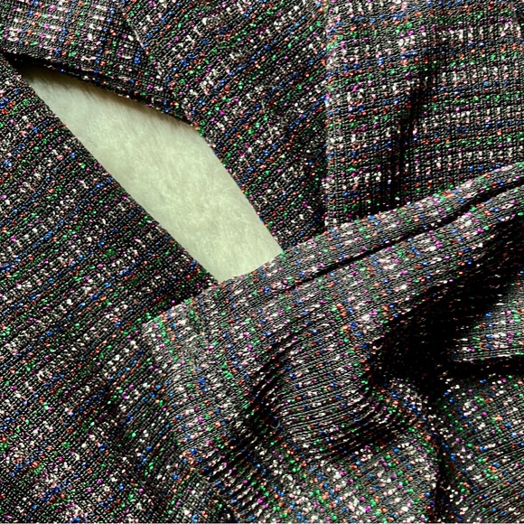 Multicolour metallic spaghetti strap disco jumpsuit wide leg cross front - Picture 5 of 10